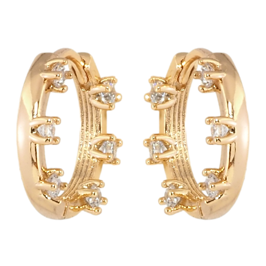 Серьги Xuping Позолота 18K колечки Декоративные с цирконием фото №1 Серьги Xuping Позолота 18K колечки Декоративные с цирконием фото №1