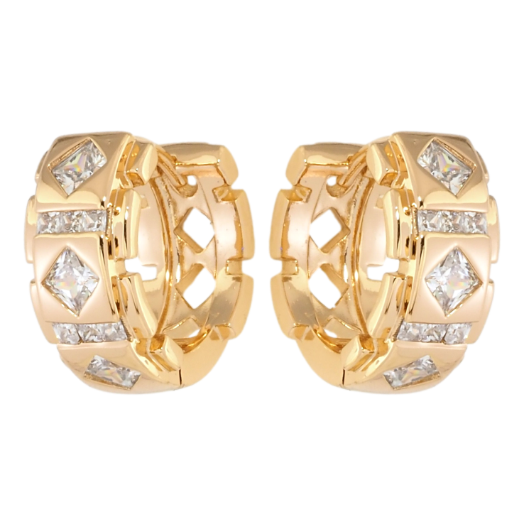 Серьги Xuping Позолота 18K колечки Декоративный узор с цирконием фото №13