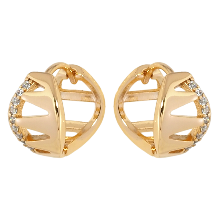 Серьги Xuping Позолота 18K колечки Декоративный узор с цирконием фото №15