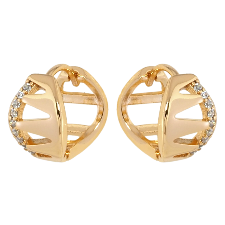 Серьги Xuping Позолота 18K колечки Декоративный узор с цирконием фото №1 Серьги Xuping Позолота 18K колечки Декоративный узор с цирконием фото №1