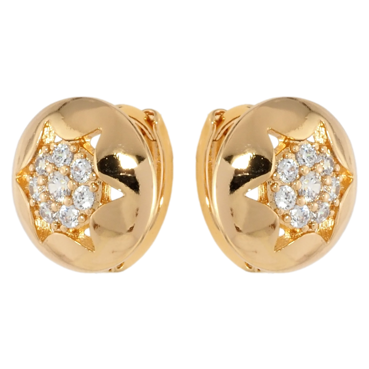 Сережки Xuping Позолота 18K колечка Візерунок зірки з цирконієм фото №13 Сережки Xuping Позолота 18K колечка Візерунок зірки з цирконієм фото №13