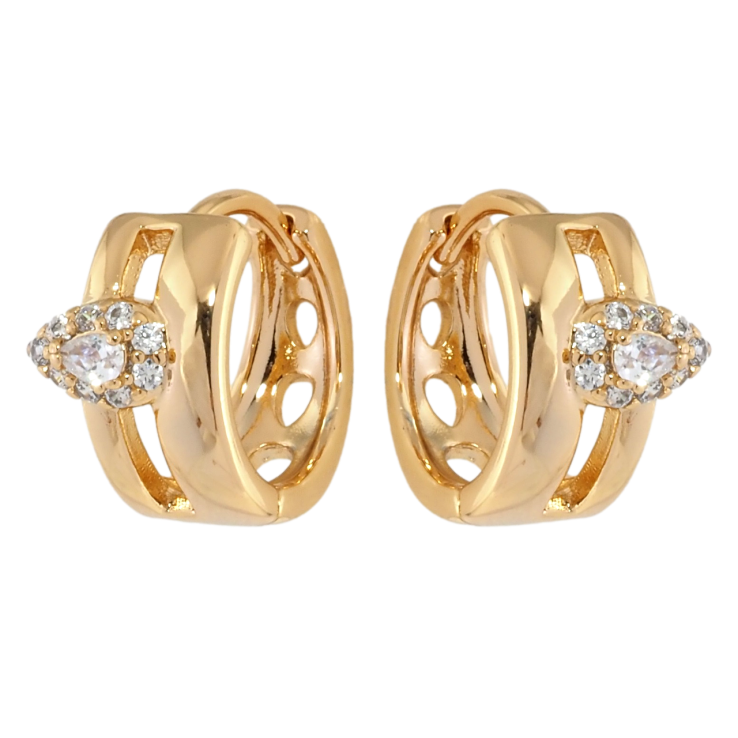 Серьги Xuping Позолота 18K колечки Декоративный узор с цирконием фото №14