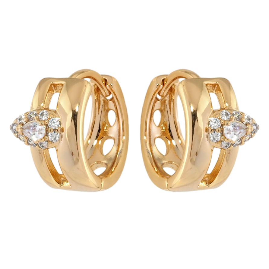 Серьги Xuping Позолота 18K колечки Декоративный узор с цирконием фото №1 Серьги Xuping Позолота 18K колечки Декоративный узор с цирконием фото №1