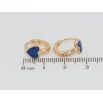 Серьги Xuping Позолота 18K колечки Сердечки с синей эмалью фото №2 Серьги Xuping Позолота 18K колечки Сердечки с синей эмалью фото №2