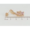Серьги Xuping Позолота 18K пусеты Декоративные подвески с розовыми фианитами фото №2