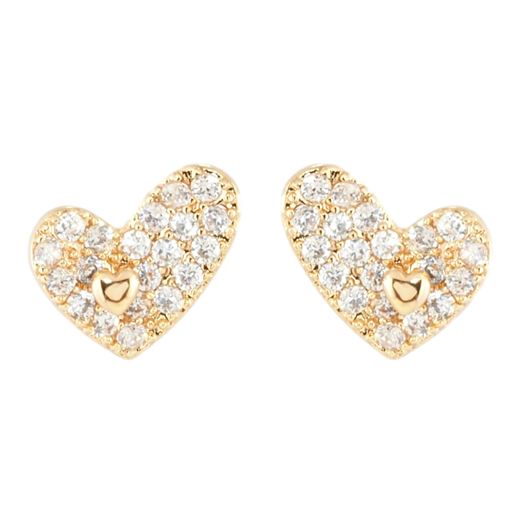 Серьги Xuping Позолота 18K пусеты Сердечки с инкрустацией цирконием фото №20