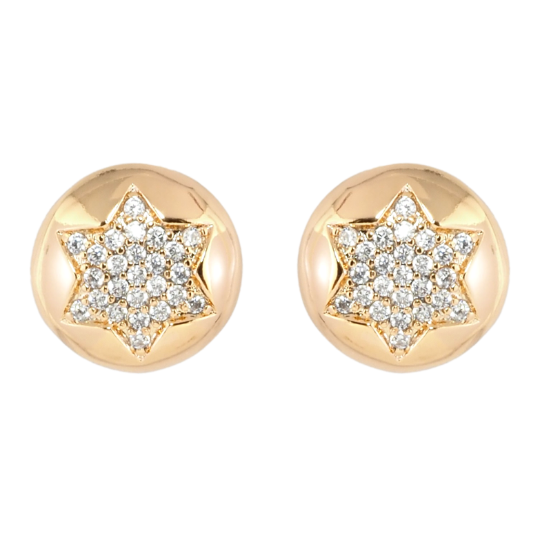 Серьги Xuping Позолота 18K пусеты Звезды с цирконием ø 11мм фото №6