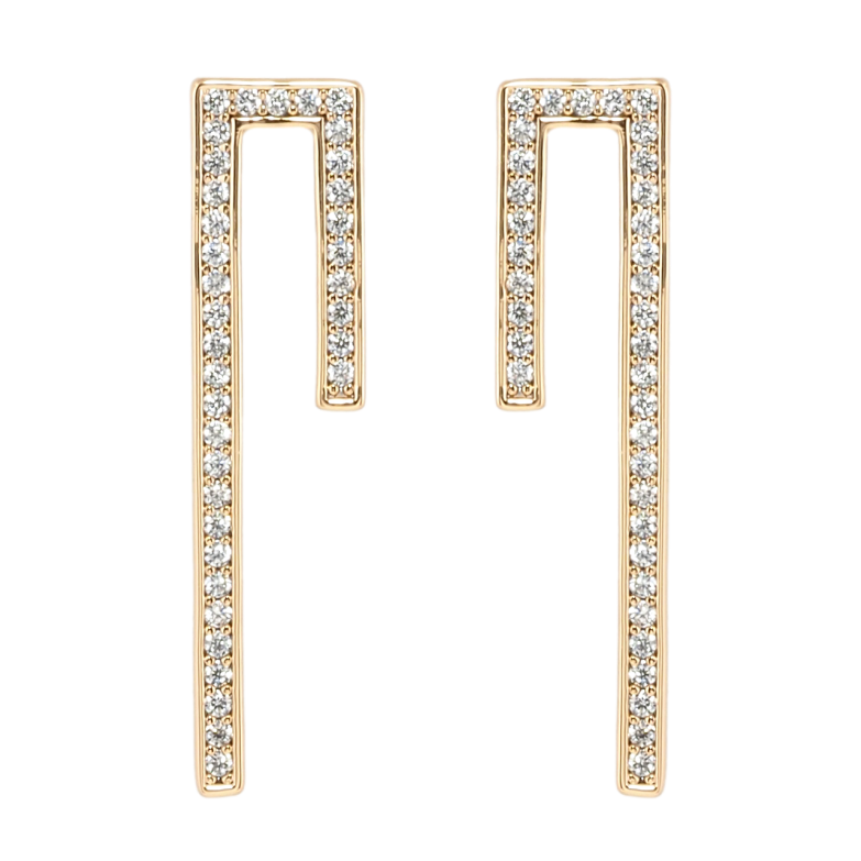 Сережки Xuping Позолота 18K пусети Доріжки цирконію фото №2 Сережки Xuping Позолота 18K пусети Доріжки цирконію фото №2