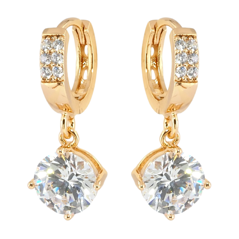Сережки Xuping Позолота 18K підвіски на колечках Фіаніти ø 8мм фото №8 Сережки Xuping Позолота 18K підвіски на колечках Фіаніти ø 8мм фото №8