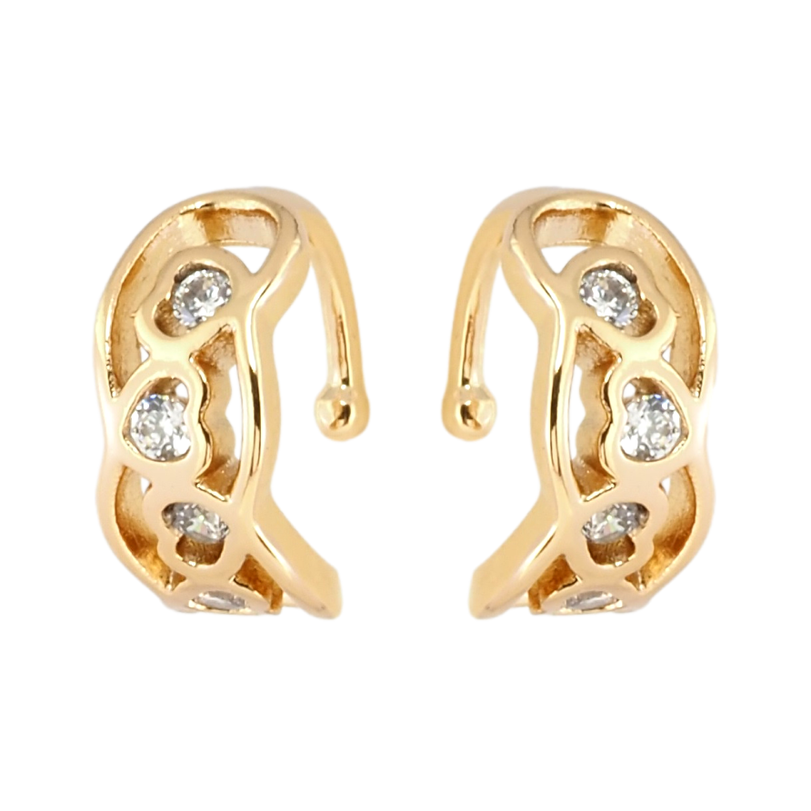 Серьги Xuping Позолота 18K каффы Романтический узор с цирконием фото №1 Серьги Xuping Позолота 18K каффы Романтический узор с цирконием фото №1