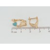 Серьги детские Xuping Позолота 18K английский замок Слоники с бирюзовыми сердечками фото №2 Серьги детские Xuping Позолота 18K английский замок Слоники с бирюзовыми сердечками фото №2