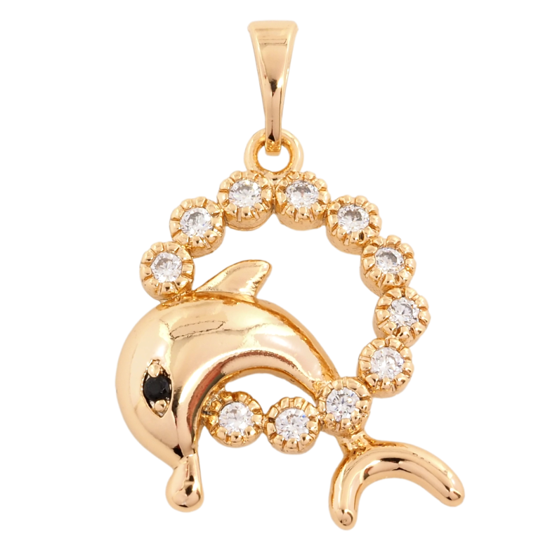 Кулон Xuping Позолота 18K Дельфін для ланцюжка до 5мм фото №4 Кулон Xuping Позолота 18K Дельфін для ланцюжка до 5мм фото №4