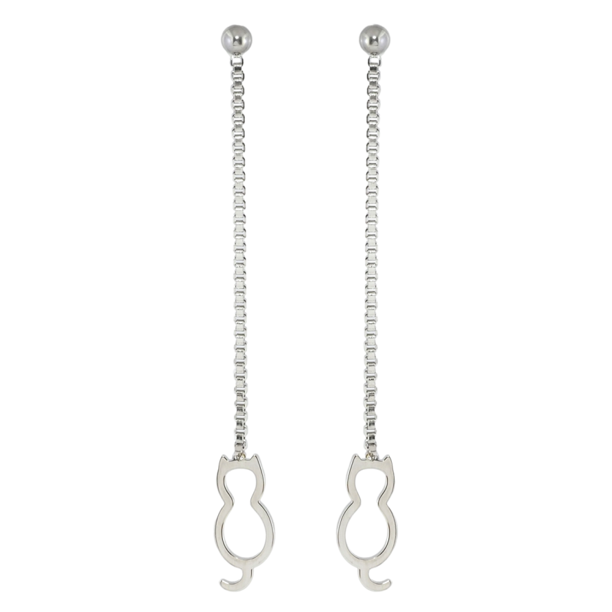 Серьги Xuping TTM Stainless Steel цвет Родий пусеты Подвески кошки фото №1