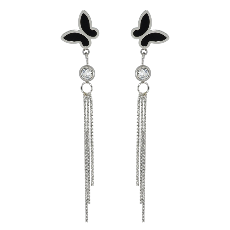 Сережки Xuping TTM Stainless Steel колір Родій пусети Підвіски метелики фото №15 Сережки Xuping TTM Stainless Steel колір Родій пусети Підвіски метелики фото №15