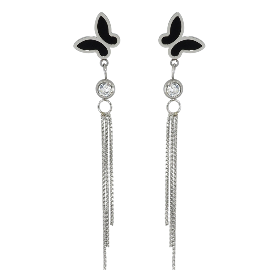 Сережки Xuping TTM Stainless Steel колір Родій пусети Підвіски метелики фото №1 Сережки Xuping TTM Stainless Steel колір Родій пусети Підвіски метелики фото №1