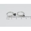 Серьги Xuping TTM Stainless Steel цвет Родий колечки Черный фианит фото №2