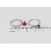Серьги Xuping TTM Stainless Steel цвет Родий колечки Красный фианит фото №2