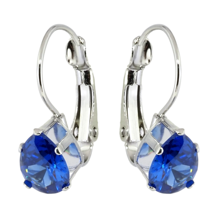 Серьги Xuping TTM Stainless Steel цвет Родий французский замок Синие кристаллы на дужках фото №23 Серьги Xuping TTM Stainless Steel цвет Родий французский замок Синие кристаллы на дужках фото №23