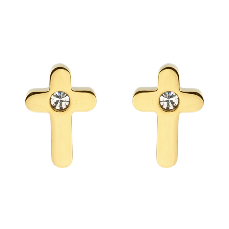 Серьги Xuping TTM Stainless Steel цвет 14K пусеты Крестики с кристаллом фото №23 Серьги Xuping TTM Stainless Steel цвет 14K пусеты Крестики с кристаллом фото №23