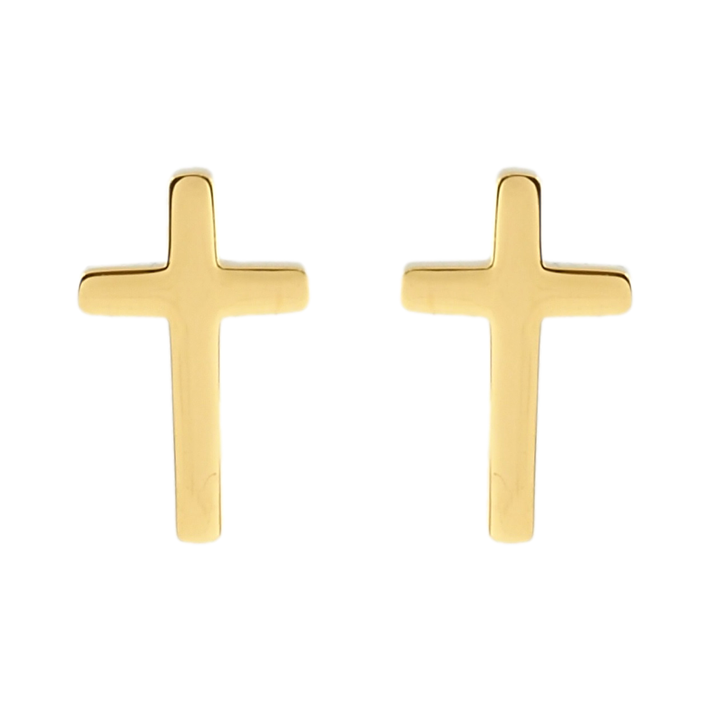 Сережки Xuping TTM Stainless Steel колір 14K пусети Хрестики фото №6 Сережки Xuping TTM Stainless Steel колір 14K пусети Хрестики фото №6