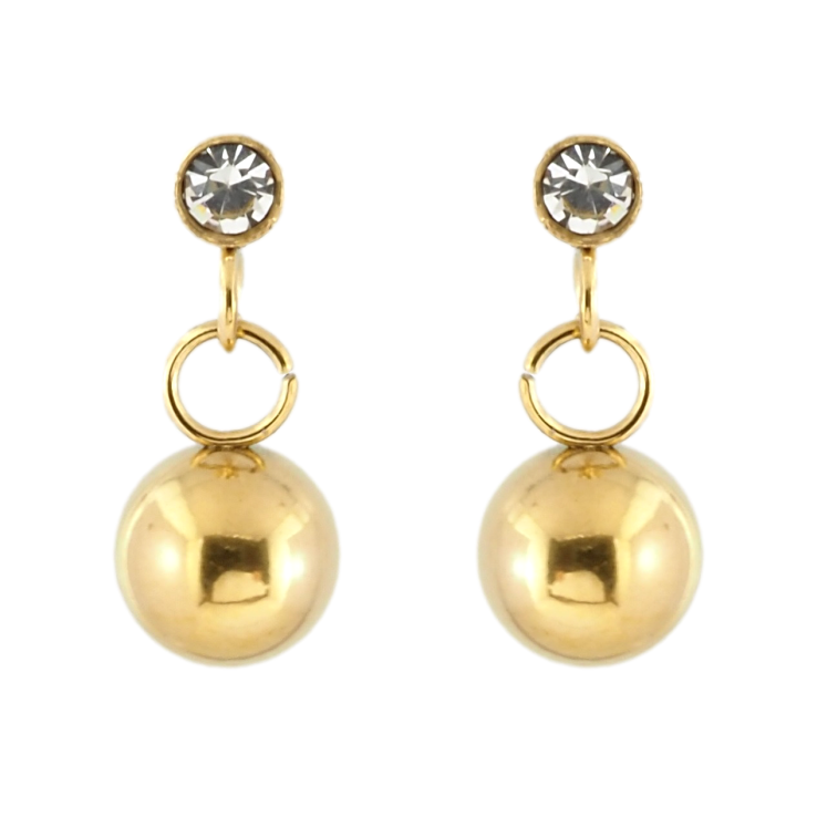 Серьги Xuping TTM Stainless Steel цвет 14K пусеты Подвески шарики фото №25 Серьги Xuping TTM Stainless Steel цвет 14K пусеты Подвески шарики фото №25