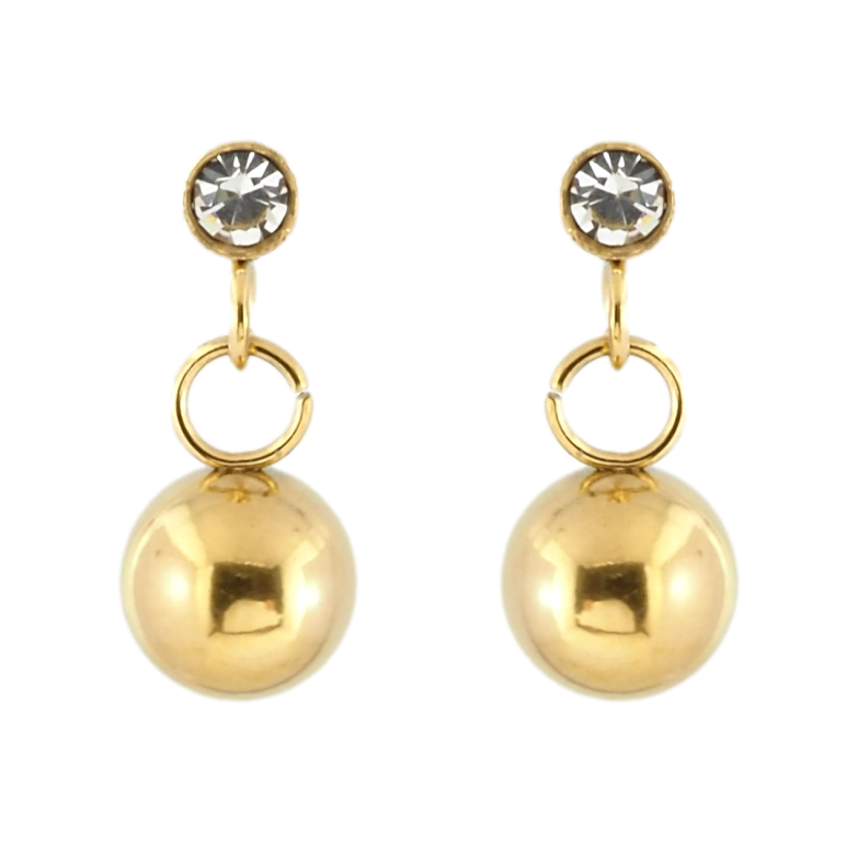 Сережки Xuping TTM Stainless Steel колір 14K пусети Підвіски кульки фото №1