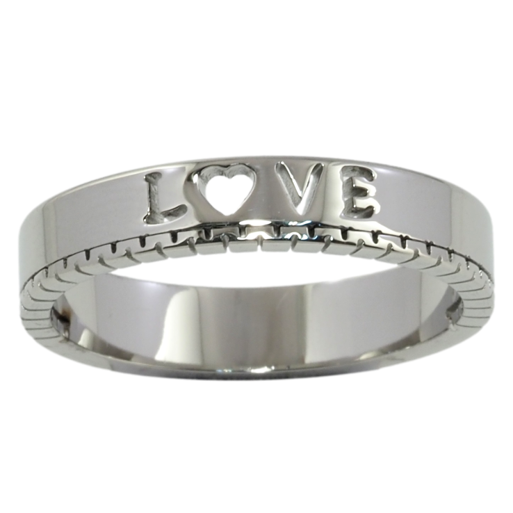 Кольцо Xuping TTM Stainless Steel Цвет Родий Love, шир. 4мм фото №18 Кольцо Xuping TTM Stainless Steel Цвет Родий Love, шир. 4мм фото №18