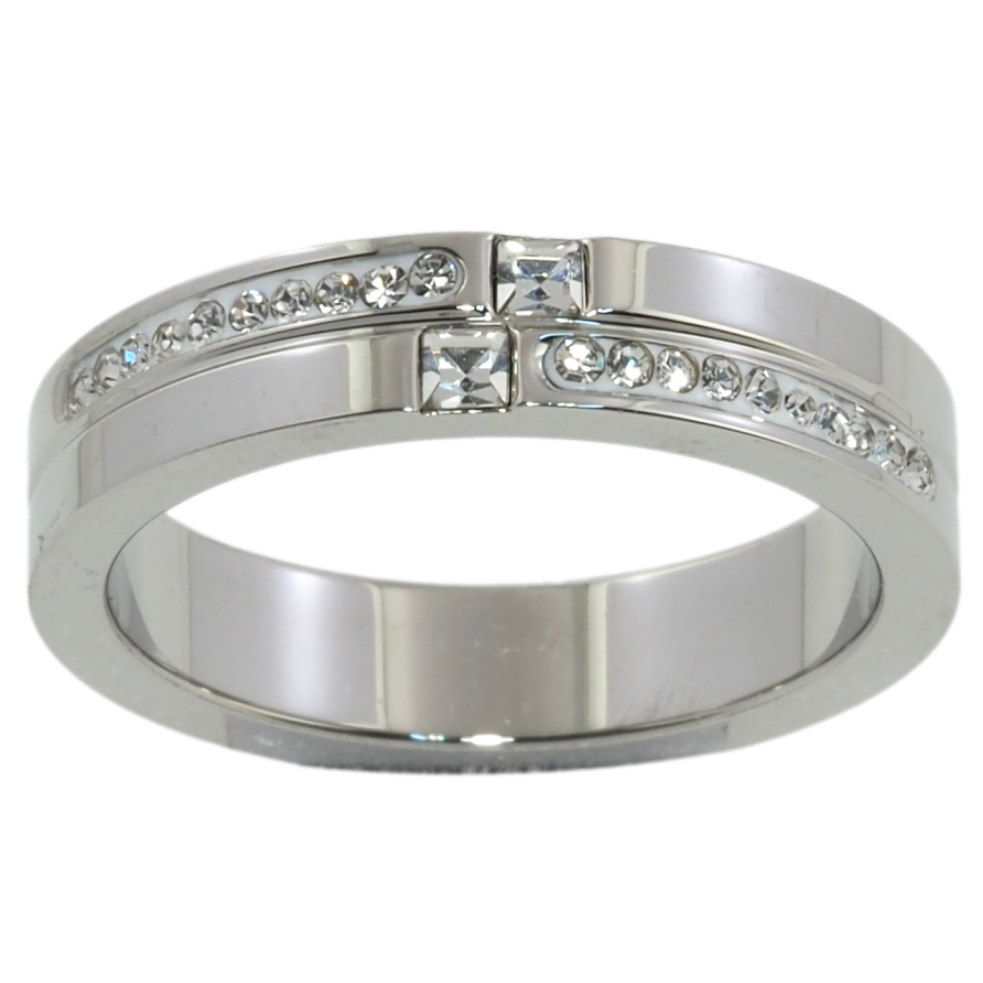 Кольцо Xuping TTM Stainless Steel Цвет Родий Узор дорожки циркония, шир. 4.5мм фото №1 Кольцо Xuping TTM Stainless Steel Цвет Родий Узор дорожки циркония, шир. 4.5мм фото №1