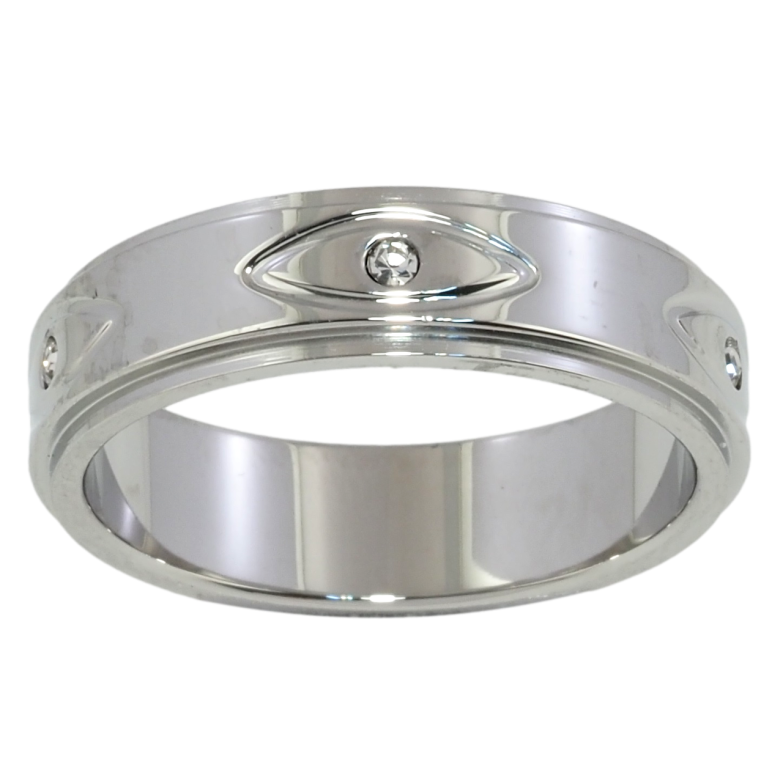 Каблучка Xuping TTM Stainless Steel Колір Родій Візерунок з кристалом, шир. 5.5мм фото №2 Каблучка Xuping TTM Stainless Steel Колір Родій Візерунок з кристалом, шир. 5.5мм фото №2