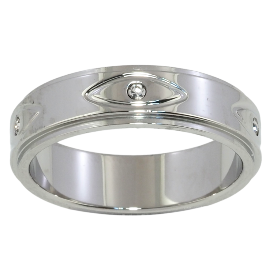 Кольцо Xuping TTM Stainless Steel Цвет Родий Узор с кристаллом, шир. 5.5мм фото №1 Кольцо Xuping TTM Stainless Steel Цвет Родий Узор с кристаллом, шир. 5.5мм фото №1