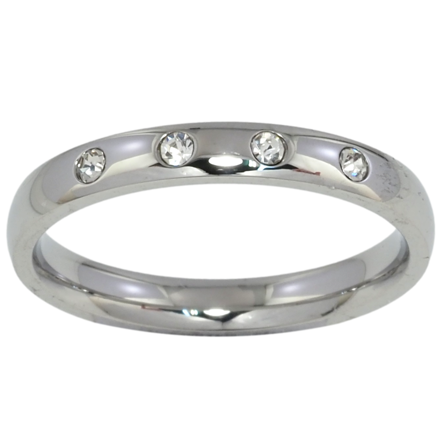 Каблучка Xuping TTM Stainless Steel Колір Родій Візерунок із вставками цирконію, шир. 3мм фото №1 Каблучка Xuping TTM Stainless Steel Колір Родій Візерунок із вставками цирконію, шир. 3мм фото №1
