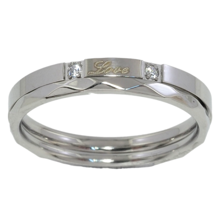 Кольцо Xuping TTM Stainless Steel Цвет Родий Двойное с надписью Love и кристаллами фото №9 Кольцо Xuping TTM Stainless Steel Цвет Родий Двойное с надписью Love и кристаллами фото №9