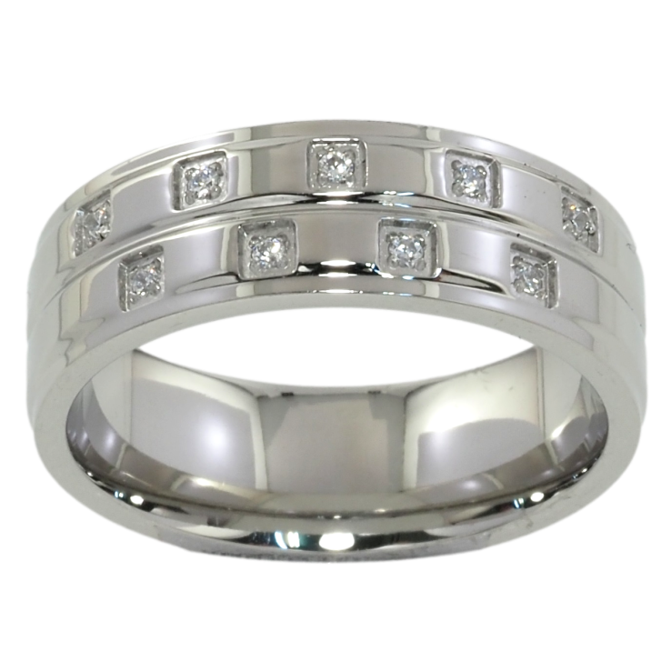 Кольцо Xuping TTM Stainless Steel Цвет Родий Шахматный узор с цирконием, шир. 7мм фото №8 Кольцо Xuping TTM Stainless Steel Цвет Родий Шахматный узор с цирконием, шир. 7мм фото №8