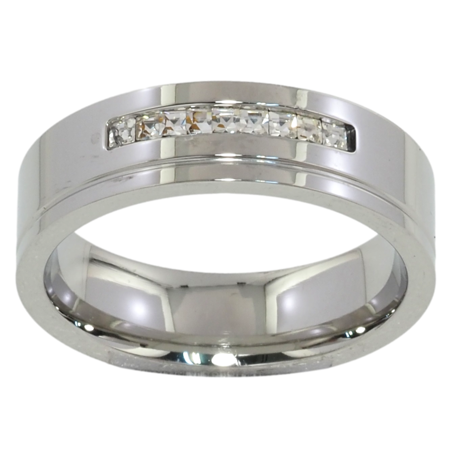 Каблучка Xuping TTM Stainless Steel Колір Родій Доріжка цирконію, шир. 6мм фото №1 Каблучка Xuping TTM Stainless Steel Колір Родій Доріжка цирконію, шир. 6мм фото №1