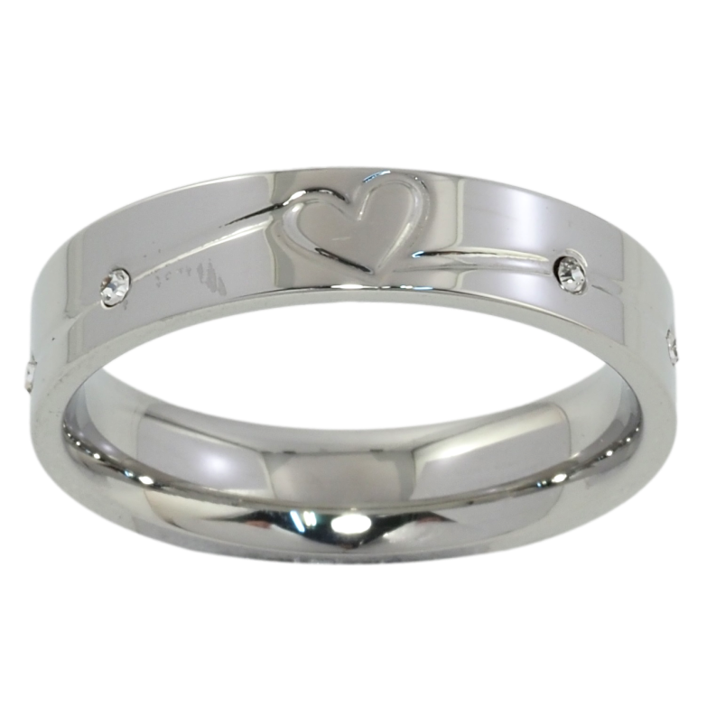 Каблучка Xuping TTM Stainless Steel Колір Родій Візерунок серце з цирконієм, шир. 5мм фото №4 Каблучка Xuping TTM Stainless Steel Колір Родій Візерунок серце з цирконієм, шир. 5мм фото №4