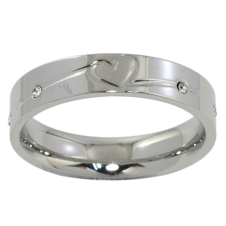 Каблучка Xuping TTM Stainless Steel Колір Родій Візерунок серце з цирконієм, шир. 5мм фото №1 Каблучка Xuping TTM Stainless Steel Колір Родій Візерунок серце з цирконієм, шир. 5мм фото №1