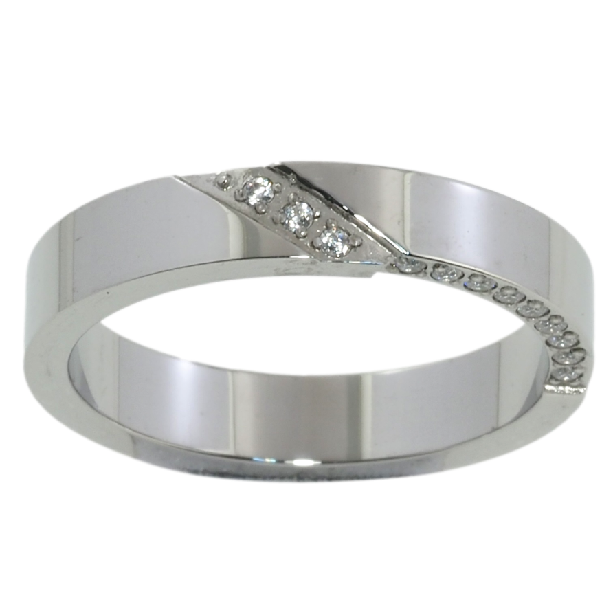 Кольцо Xuping TTM Stainless Steel Цвет Родий Узор кристаллами, шир. 4мм фото №1 Кольцо Xuping TTM Stainless Steel Цвет Родий Узор кристаллами, шир. 4мм фото №1