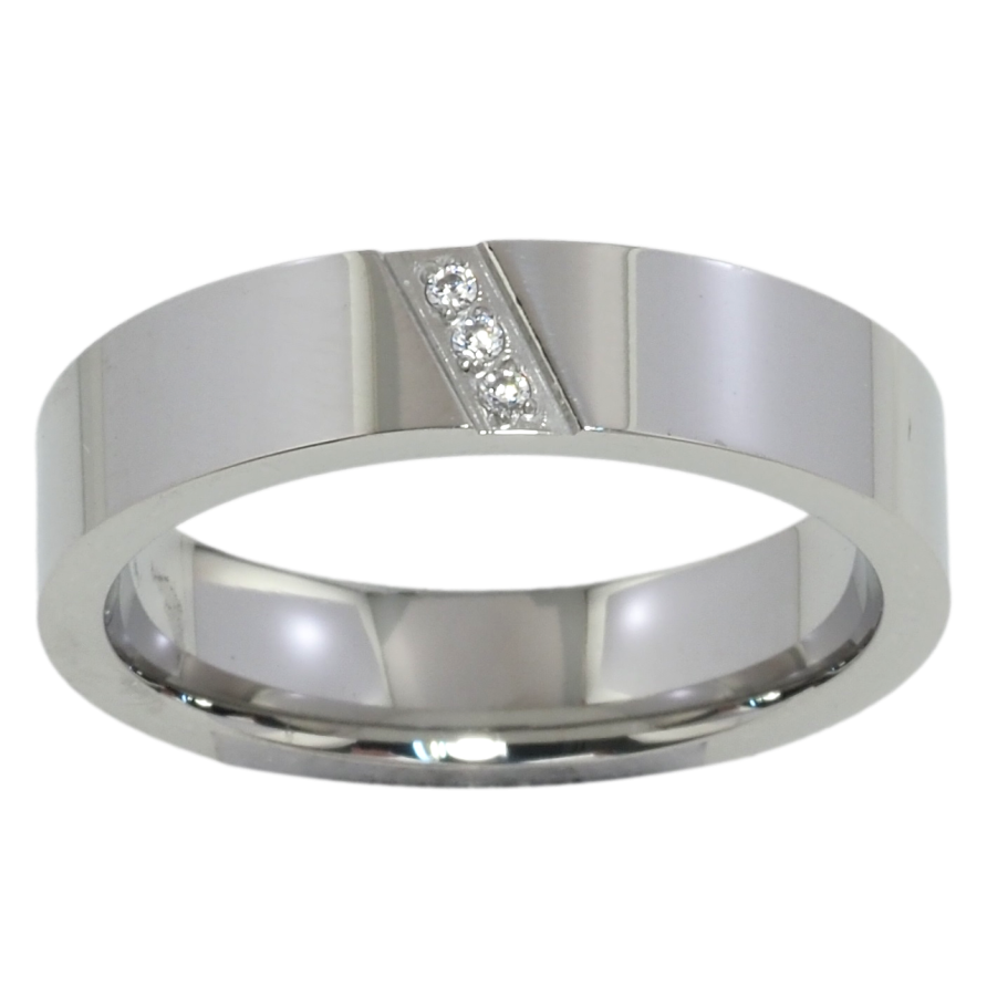 Кольцо Xuping TTM Stainless Steel Цвет Родий Узор цирконием, шир. 5мм фото №1 Кольцо Xuping TTM Stainless Steel Цвет Родий Узор цирконием, шир. 5мм фото №1