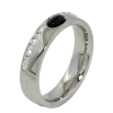 Кольцо Xuping TTM Stainless Steel Цвет Родий Дорожки циркония с кристаллом, шир. 5мм фото №2