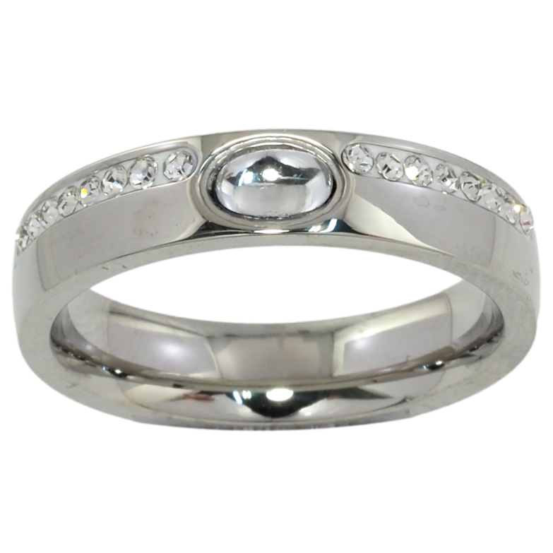 Каблучка Xuping TTM Stainless Steel Колір Родій Доріжки цирконію із кристалом, шир. 5мм фото №1 Каблучка Xuping TTM Stainless Steel Колір Родій Доріжки цирконію із кристалом, шир. 5мм фото №1