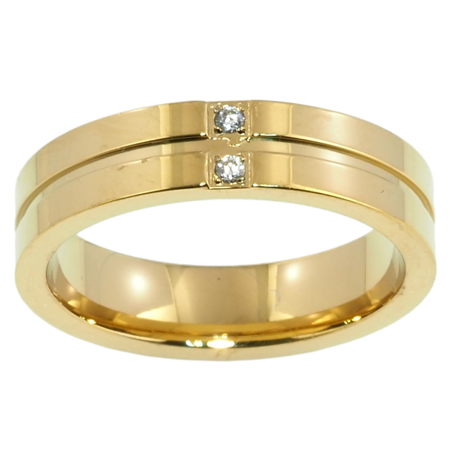 Каблучка Xuping TTM Stainless Steel Колір 14К Вставка цирконій, шир. 5мм фото №1 Каблучка Xuping TTM Stainless Steel Колір 14К Вставка цирконій, шир. 5мм фото №1