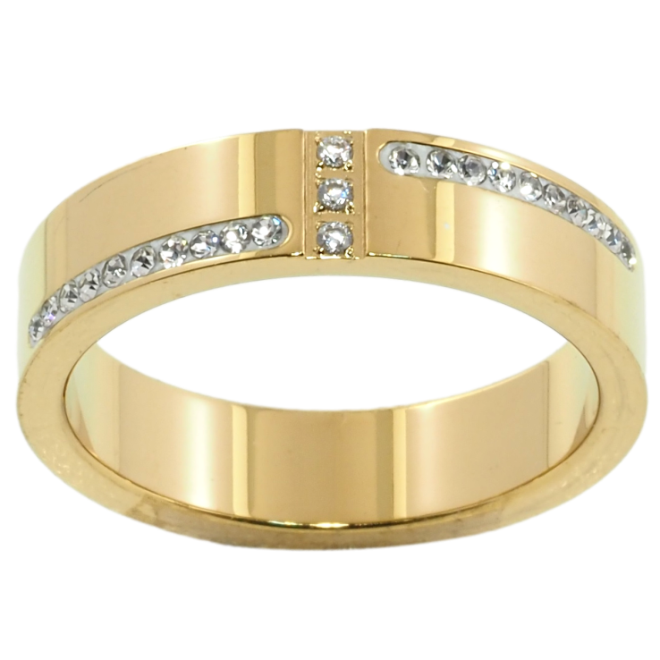 Каблучка Xuping TTM Stainless Steel Колір 14К Візерунок з доріжками цирконію, шир. 5мм фото №16 Каблучка Xuping TTM Stainless Steel Колір 14К Візерунок з доріжками цирконію, шир. 5мм фото №16