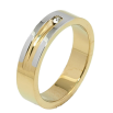 Каблучка Xuping TTM Stainless Steel Колір Родій + 14К Візерунок з цирконієм, шир. 5мм фото №2