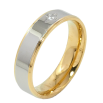 Каблучка Xuping TTM Stainless Steel Колір Родій + 14К Візерунок з цирконієм, шир. 5.5мм фото №2 Каблучка Xuping TTM Stainless Steel Колір Родій + 14К Візерунок з цирконієм, шир. 5.5мм фото №2