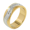 Каблучка Xuping TTM Stainless Steel Колір Родій + 14К Візерунок з цирконієм, шир. 7мм фото №2