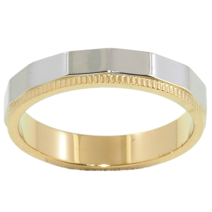 Кольцо Xuping TTM Stainless Steel Цвет Родий + 14К Обручальное с узором, шир. 4мм фото №22