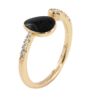 Кольцо Xuping Позолота 18K Дорожка циркония с черной эмалью фото №2 Кольцо Xuping Позолота 18K Дорожка циркония с черной эмалью фото №2