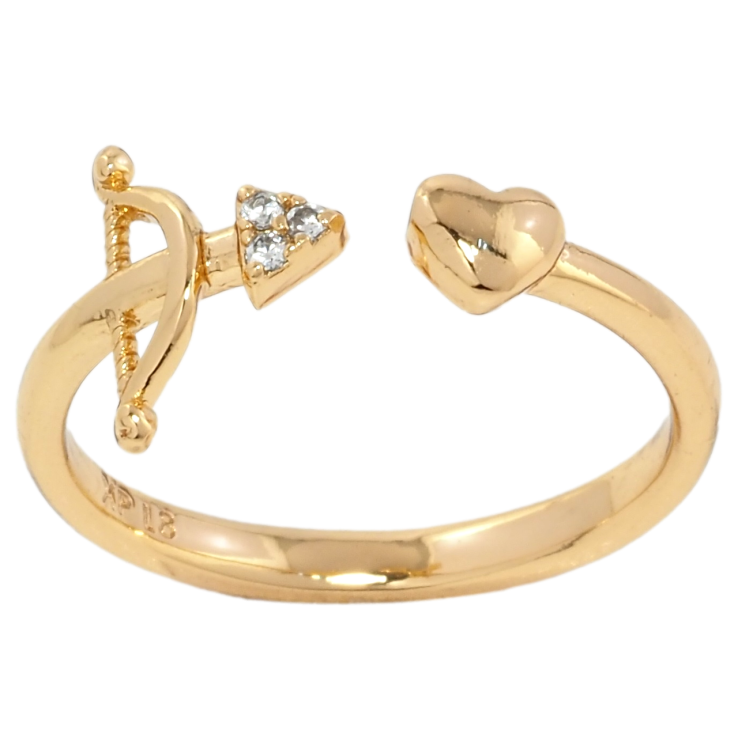 Каблучка Xuping Позолота 18K Серце зі стрілою фото №10 Каблучка Xuping Позолота 18K Серце зі стрілою фото №10