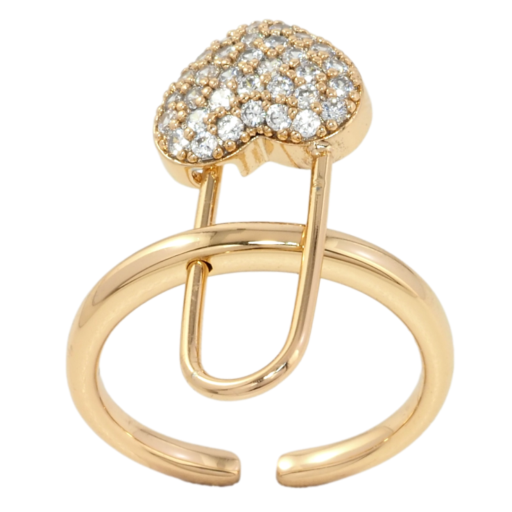 Каблучка Xuping Позолота 18K Шпилька сердечко, що знімається фото №11