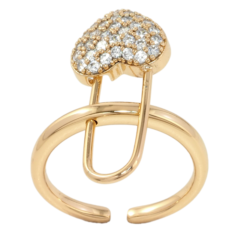 Каблучка Xuping Позолота 18K Шпилька сердечко, що знімається фото №7 Каблучка Xuping Позолота 18K Шпилька сердечко, що знімається фото №7